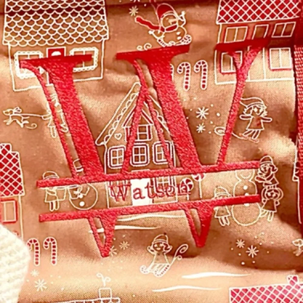 NWOT thirty-one Medium utility tote IN gingerbread print. Personalized. NLA RARE - Picture 7 of 8